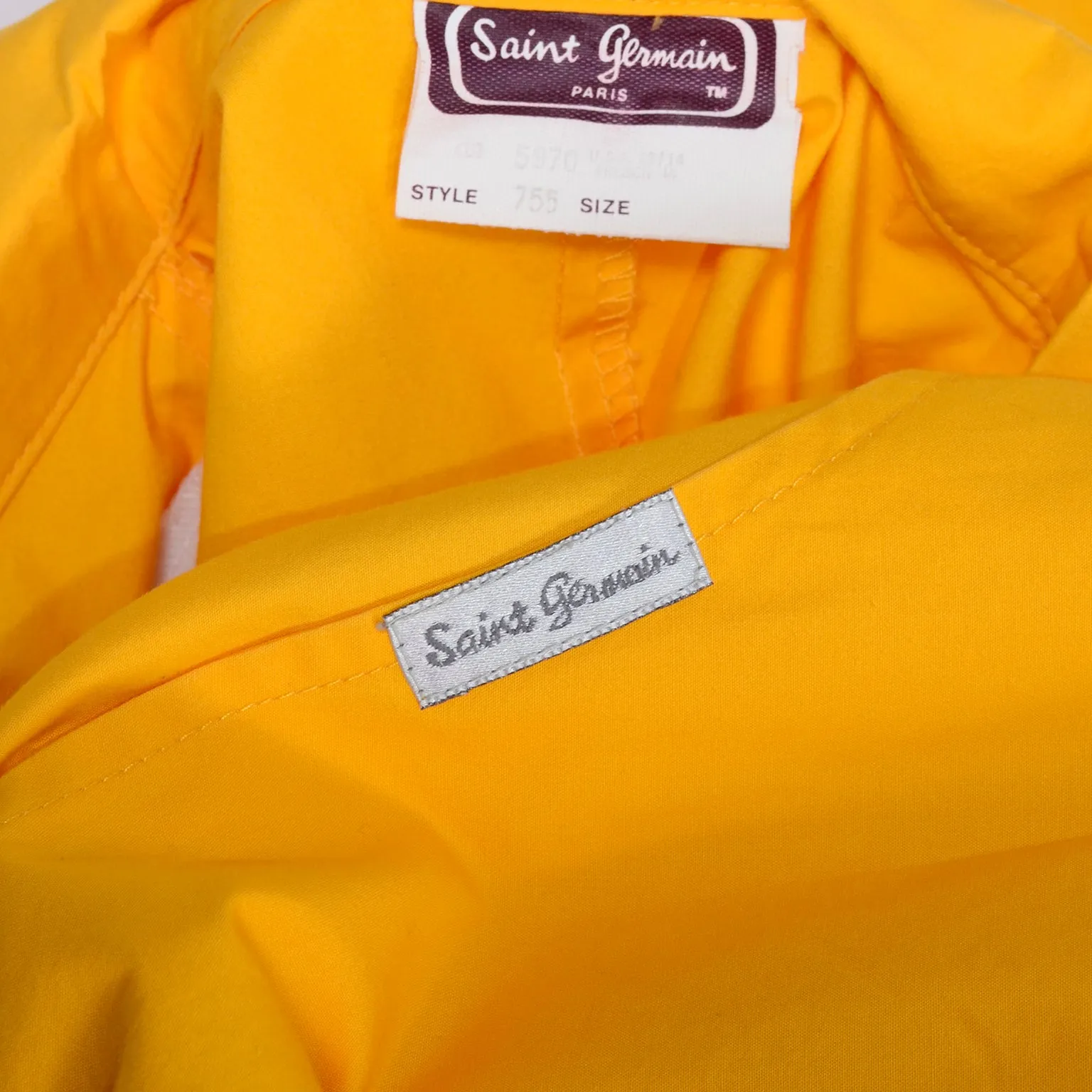 1980s Saint Germain Paris Vintage Yellow Cotton Jumpsuit W Rib Knit