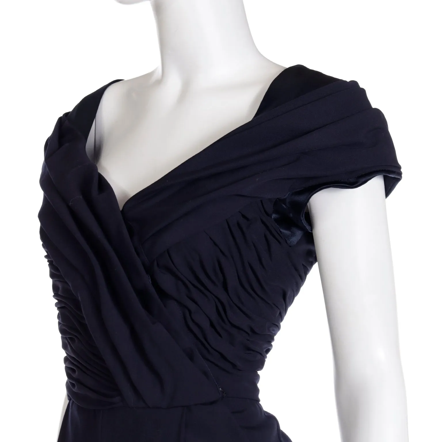 1990 Gianni Versace Couture Black Ruched Jumpsuit