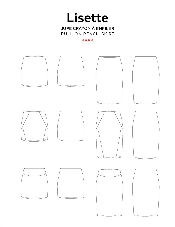 3883 // LISETTE Pull-on Pencil Skirt