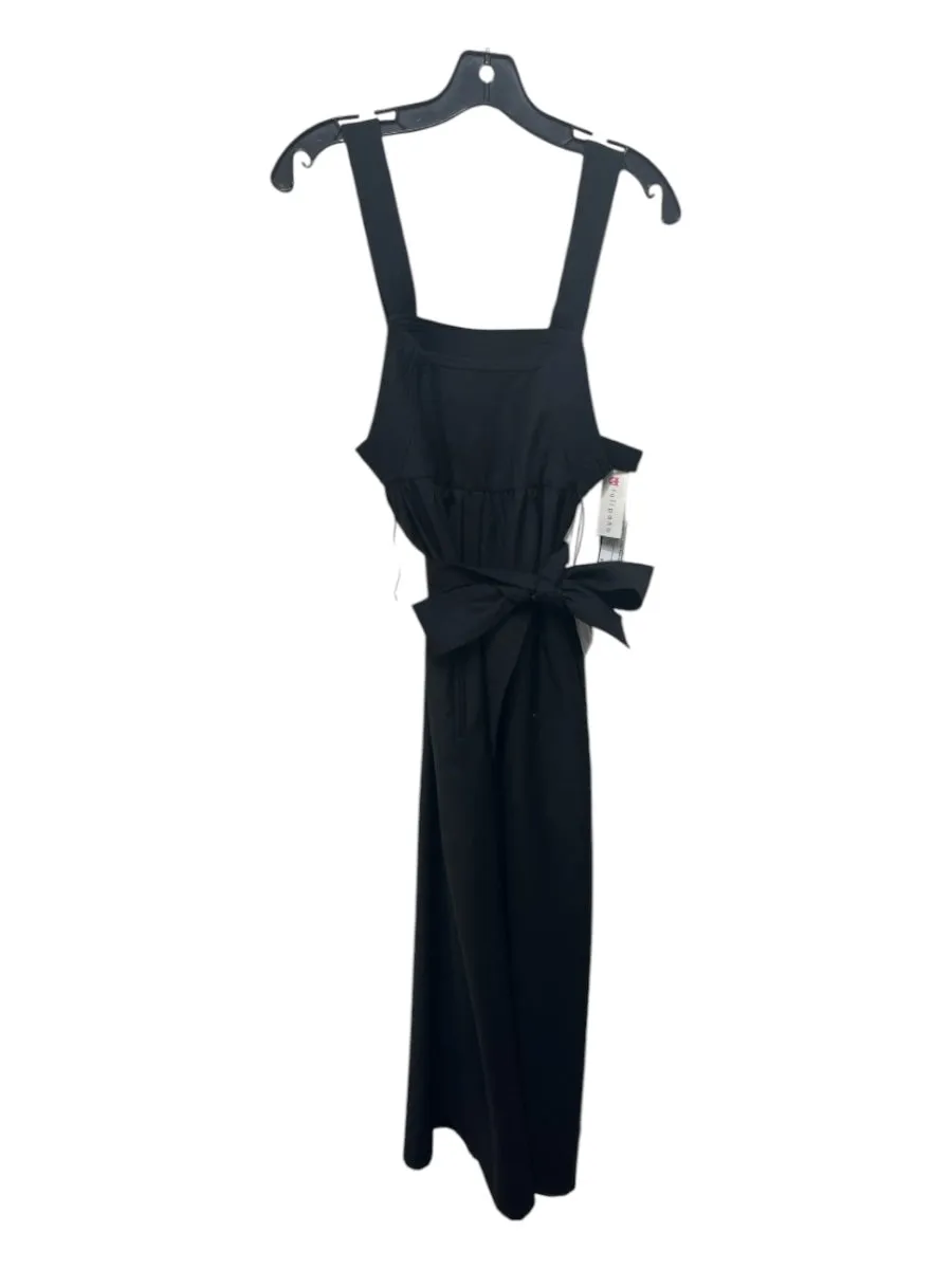 A Piece Apart Size 0 Black Wool Back Zip Sash Wide Leg Jumpsuit