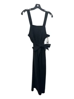 A Piece Apart Size 0 Black Wool Back Zip Sash Wide Leg Jumpsuit