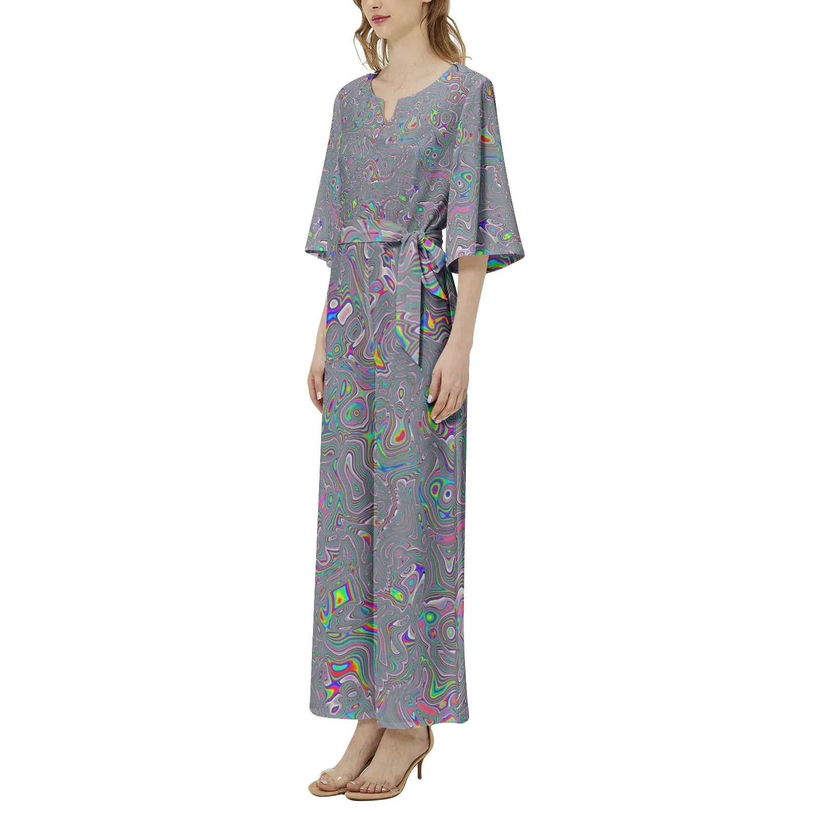 ACID Dolman Sleeve Belted Wide Leg Jumpsuit | HUBERT SOLCZYNSKI
