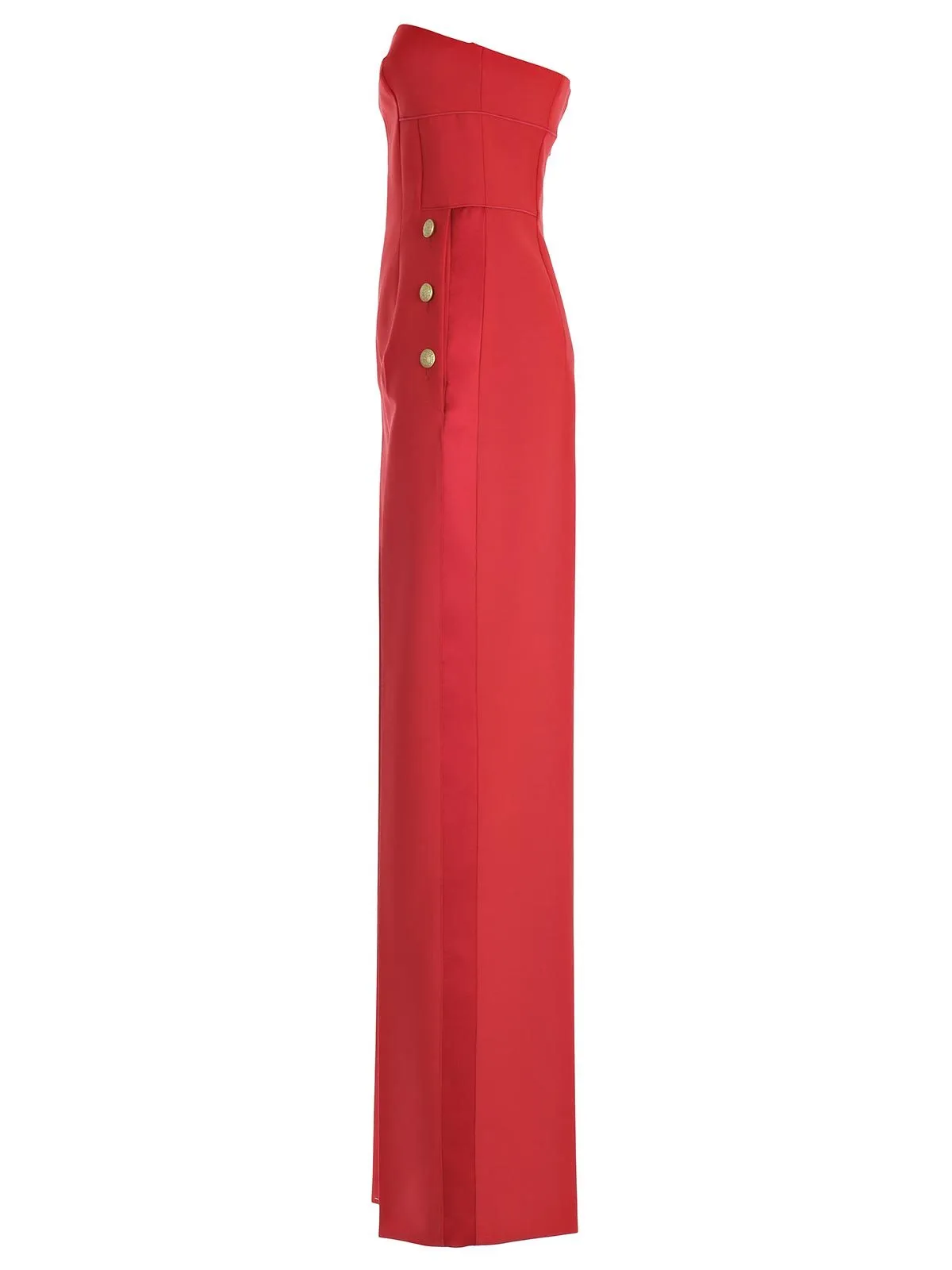 Alberta Ferretti Strapless Buttoned Jumpsuit