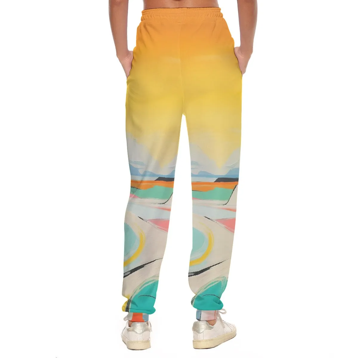 All-Over Print Women's Casual Pants 243 ocean, abstract, print