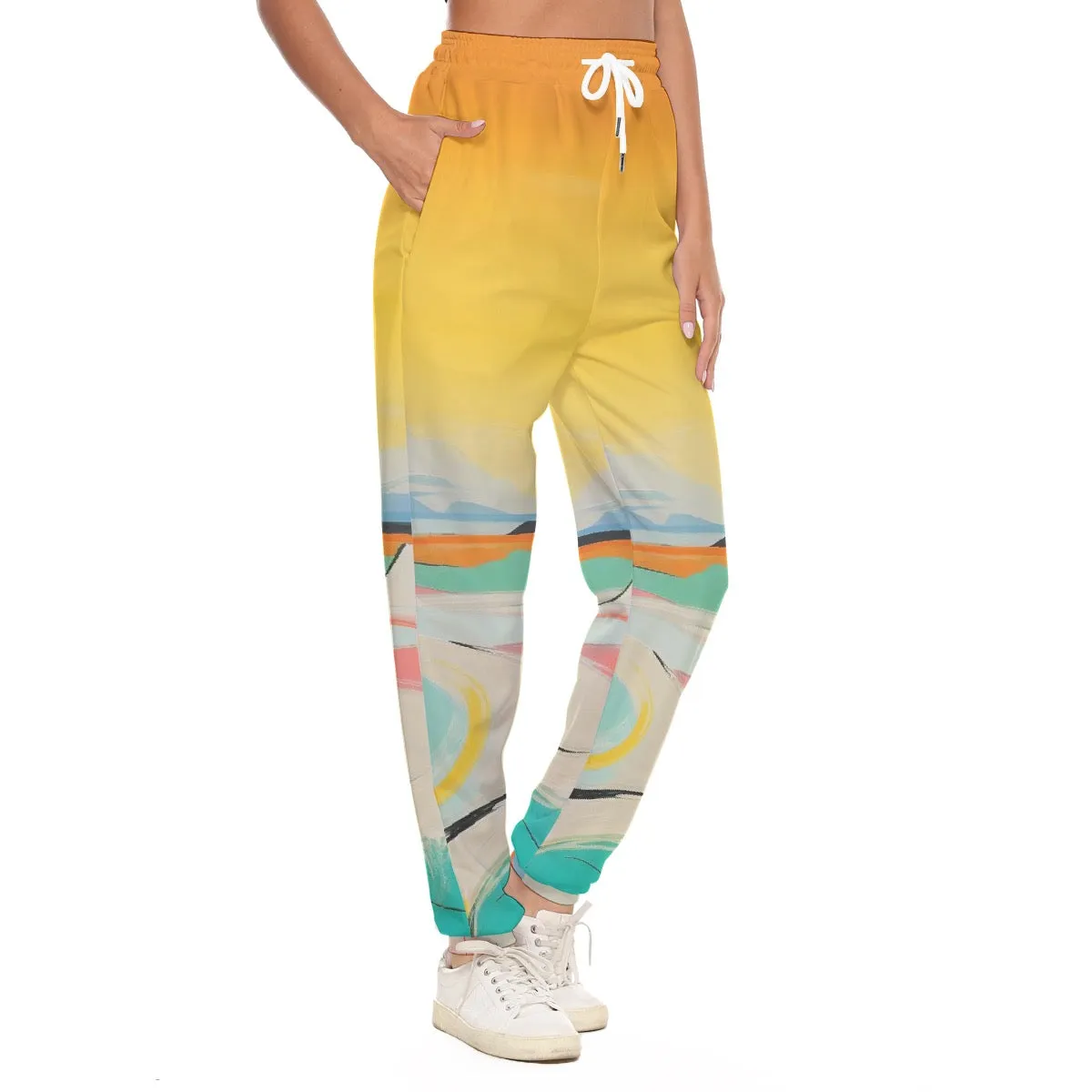 All-Over Print Women's Casual Pants 243 ocean, abstract, print