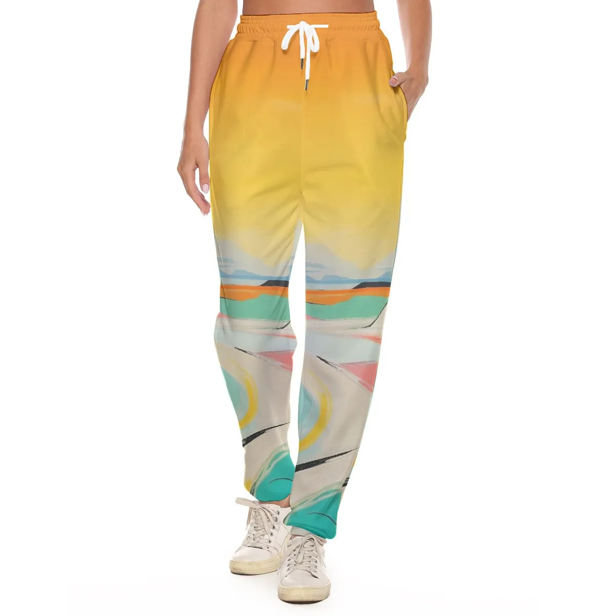 All-Over Print Women's Casual Pants 243 ocean, abstract, print