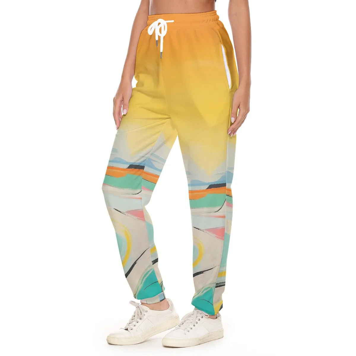 All-Over Print Women's Casual Pants 243 ocean, abstract, print