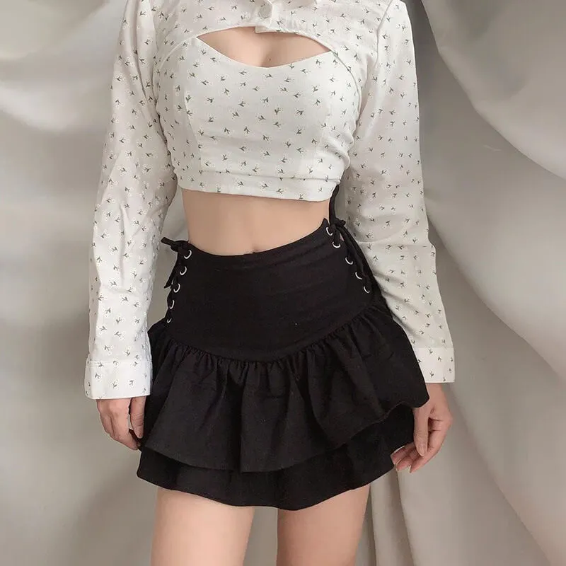 Alternative ribbons layered skirt
