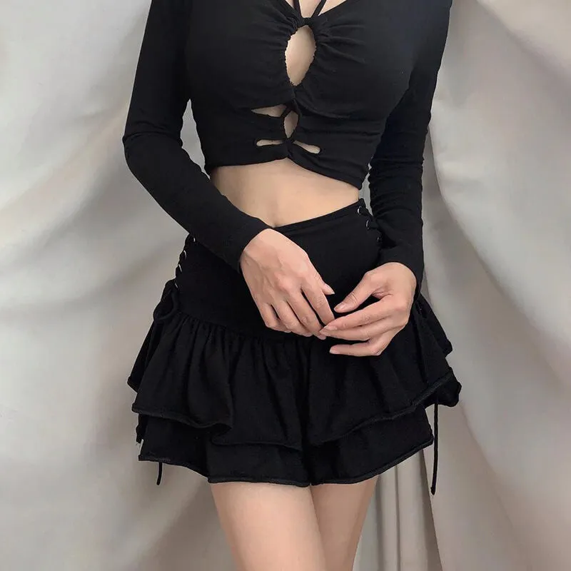 Alternative ribbons layered skirt