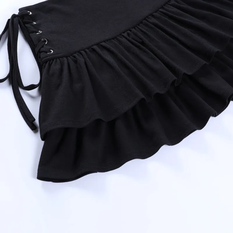 Alternative ribbons layered skirt