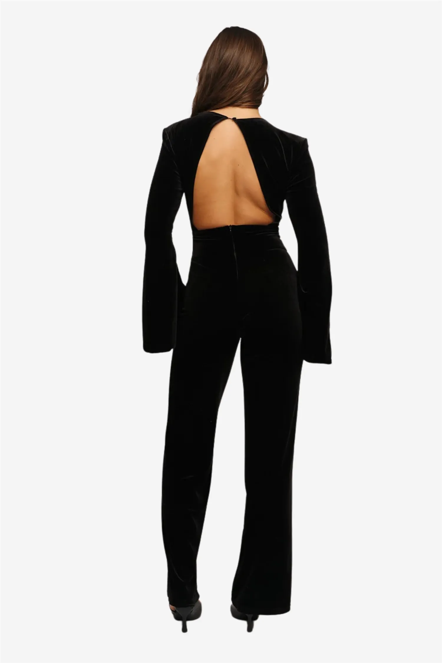 Amira velour jumpsuit Black