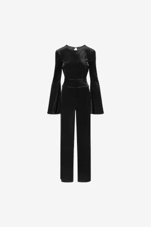 Amira velour jumpsuit Black