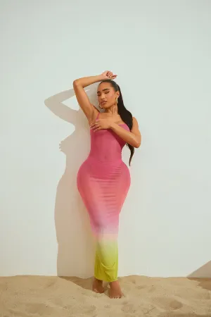Artemis Ombre Cover Up Maxi Dress - Pink/combo