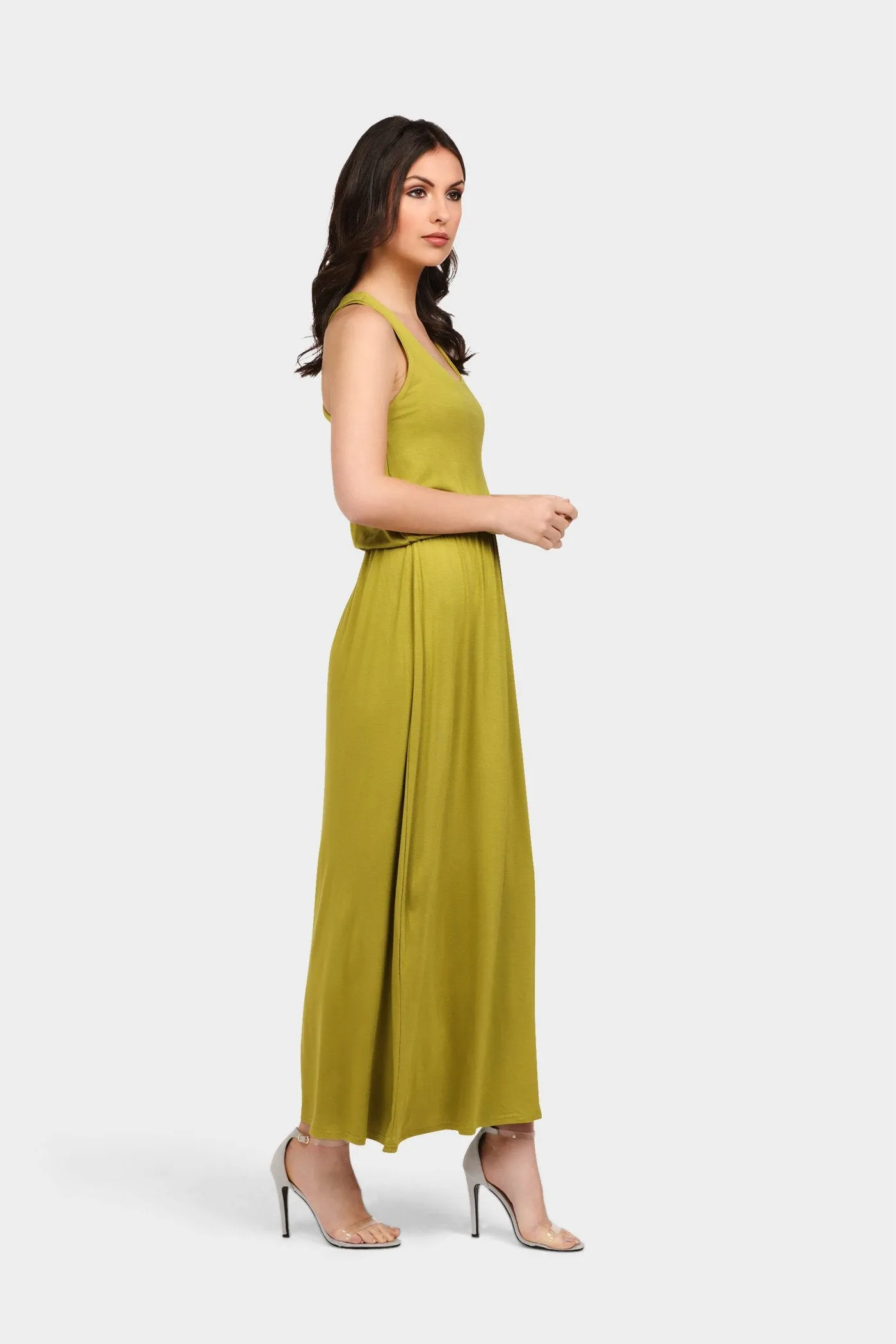 Avocado Racer Back Maxi Dress