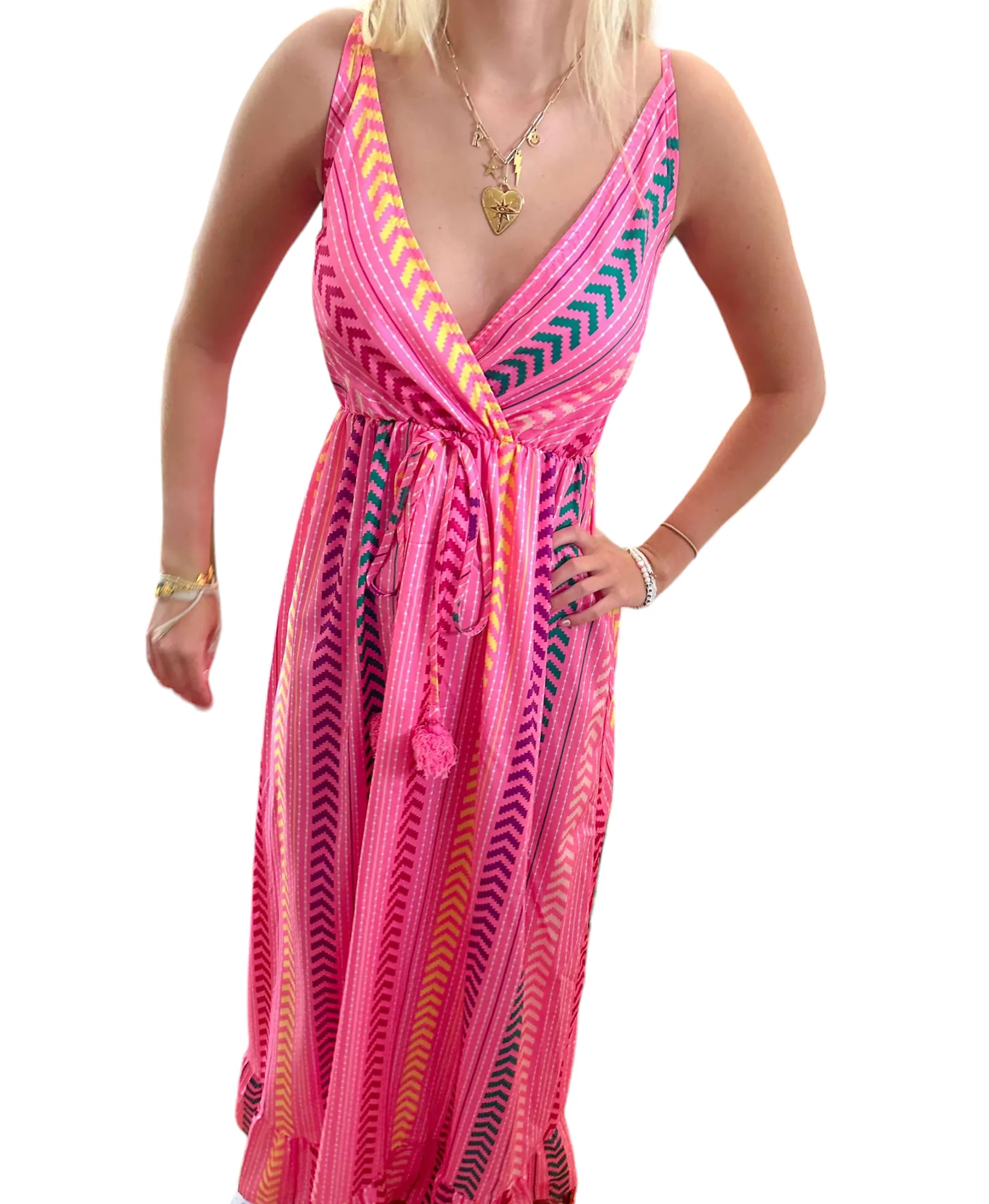 Aztec Dreamer Criss-Cross Maxi Dress