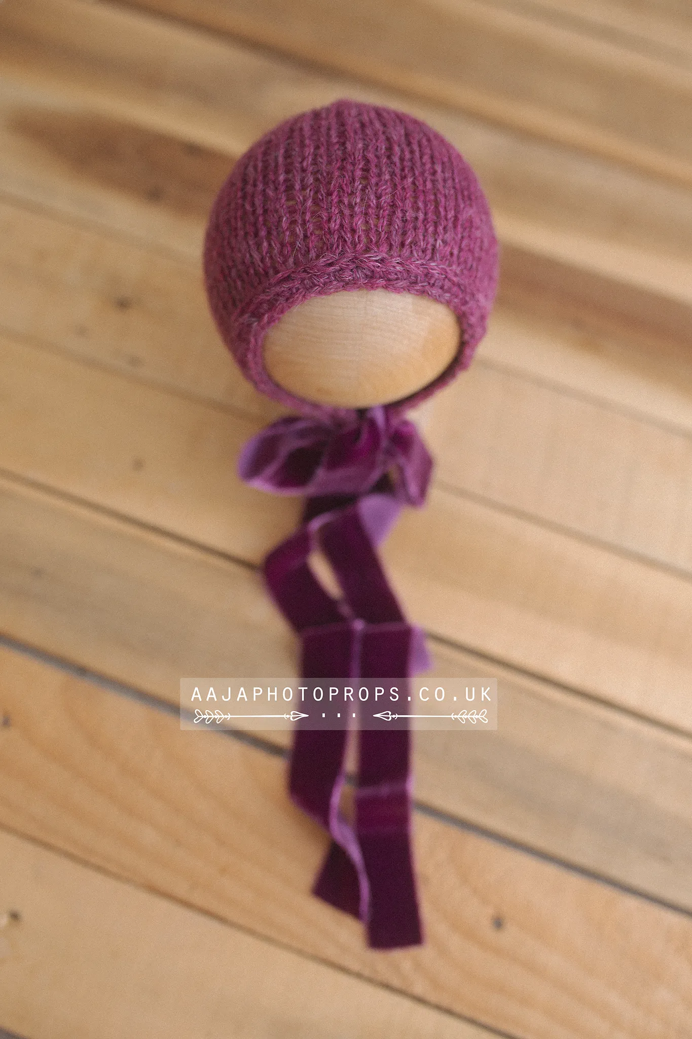 Baby newborn knitted wrap, bonnet, chunky layer, tieback bundle, velvet, berry pink, made to order