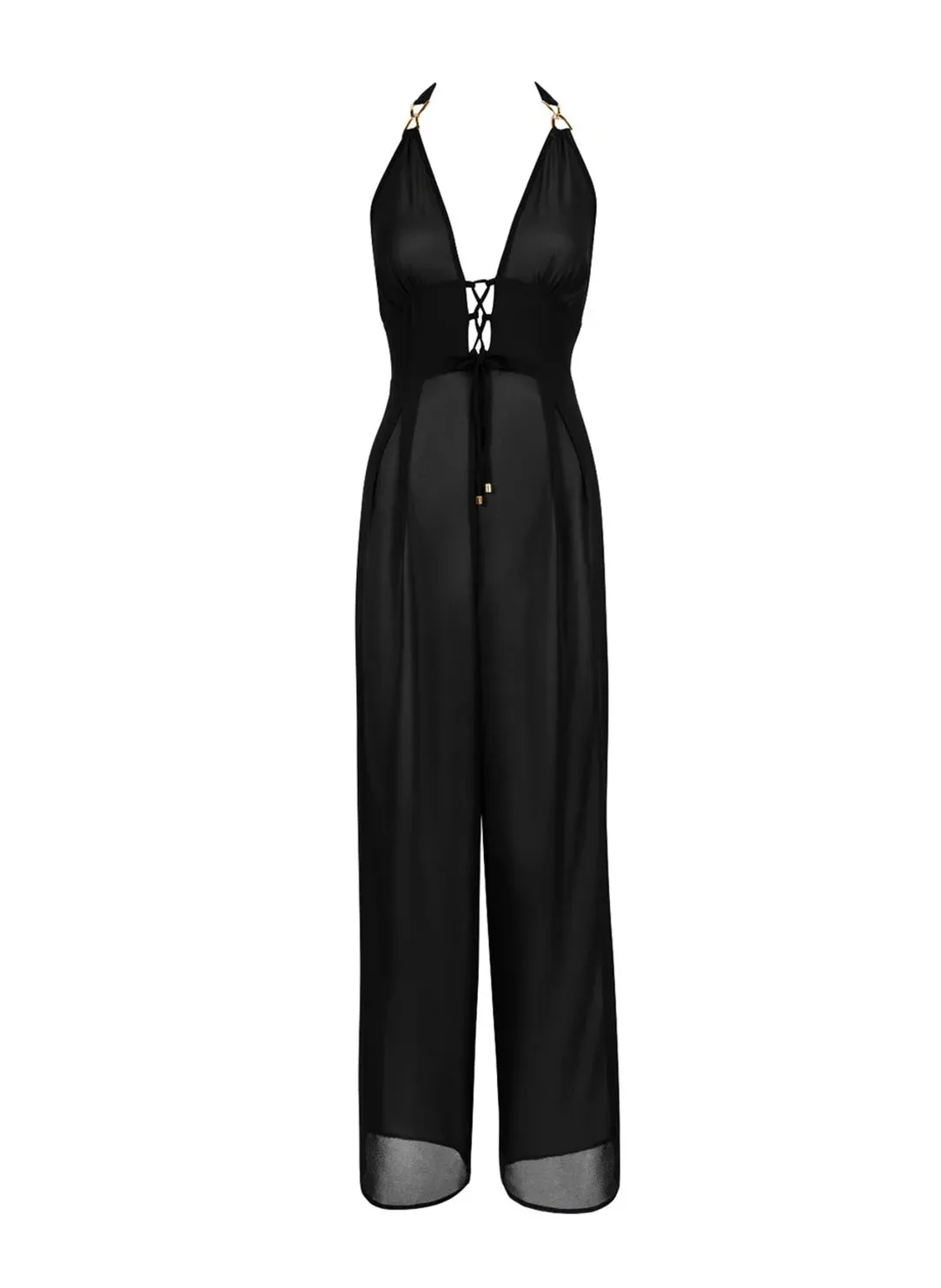 Beach Walk Black Swim Jumpsuit
