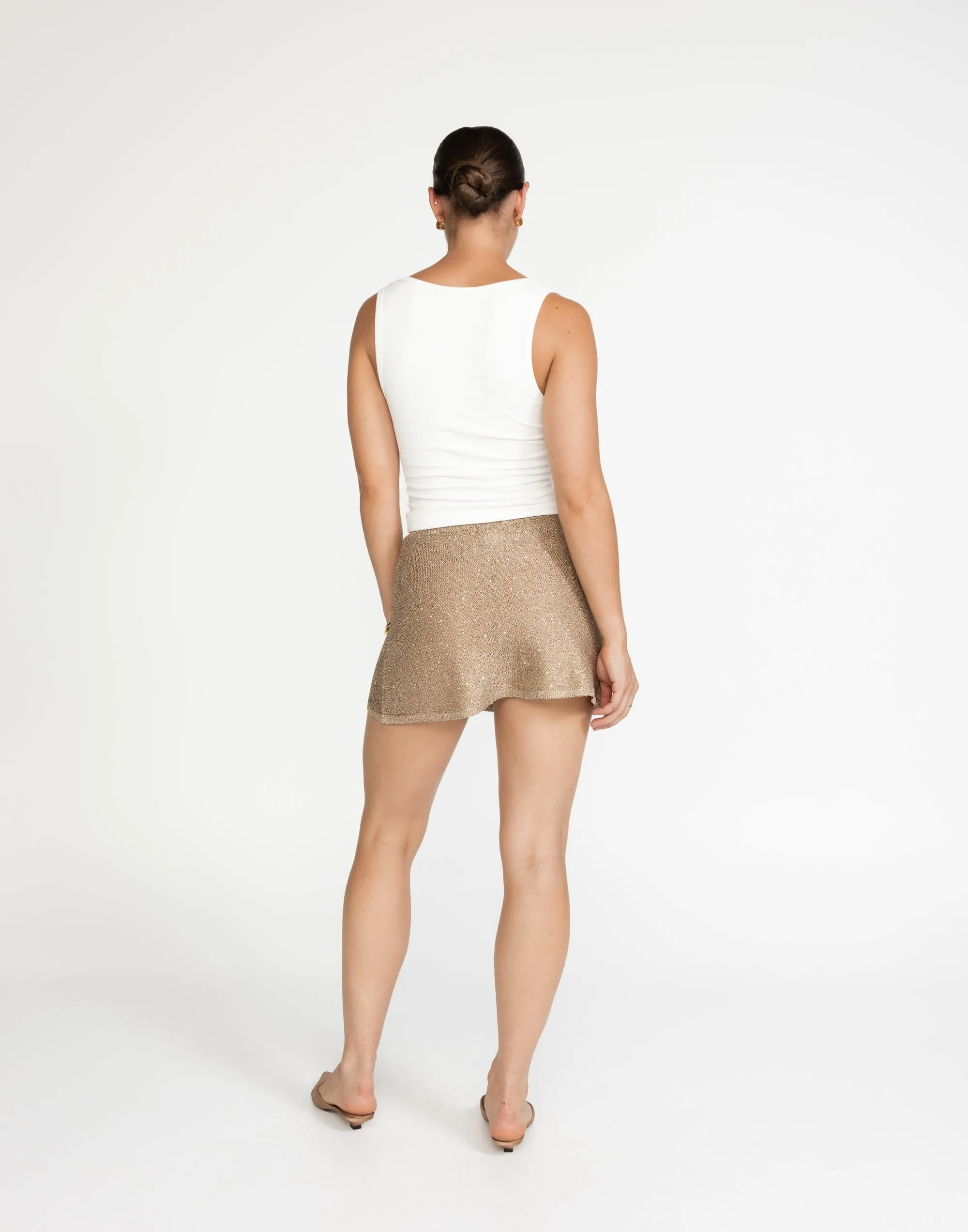 Bebe Knit Mini Skirt (Nude)