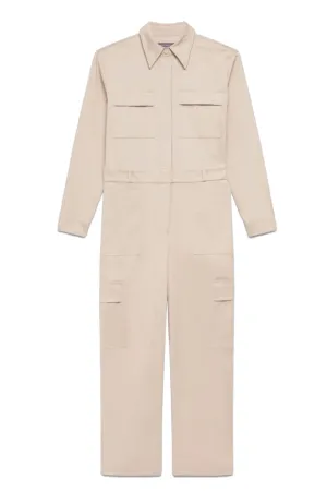 Beige Utility Jumpsuit