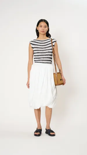 Bio Poplin Balloon Skirt in Lily White