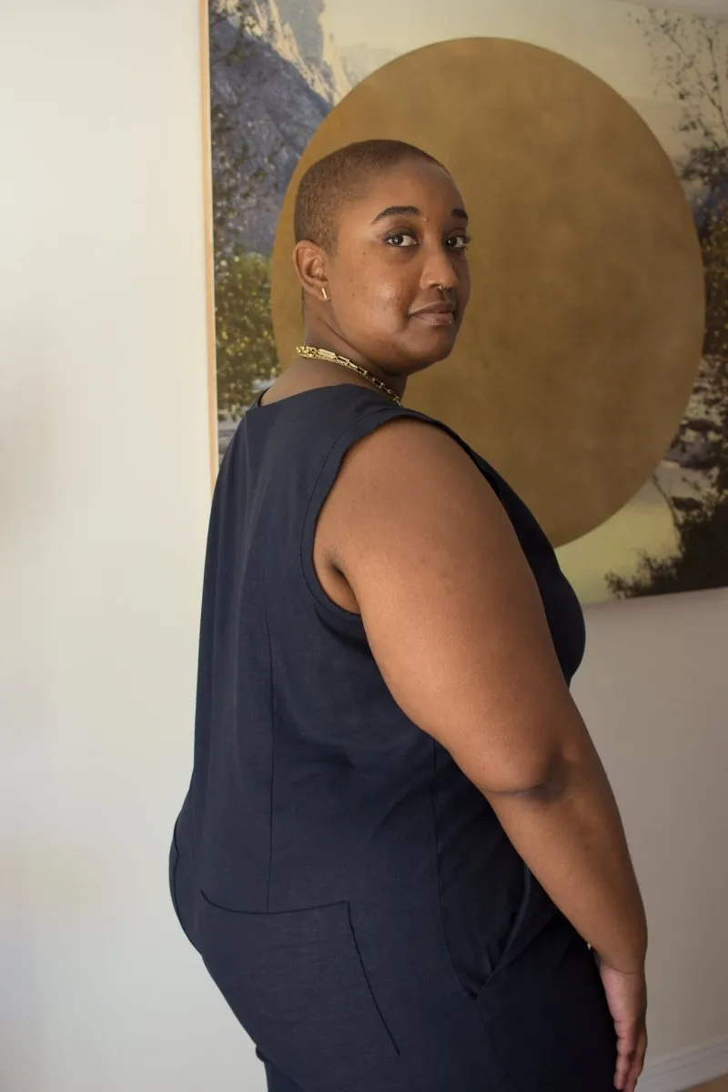 Birds of North America Myna Jumpsuit (Navy)