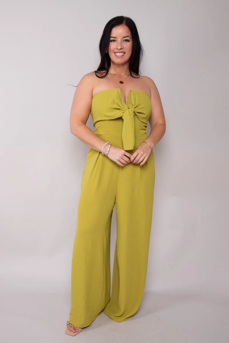 Bittersweet Strapless Jumpsuit - Avocado