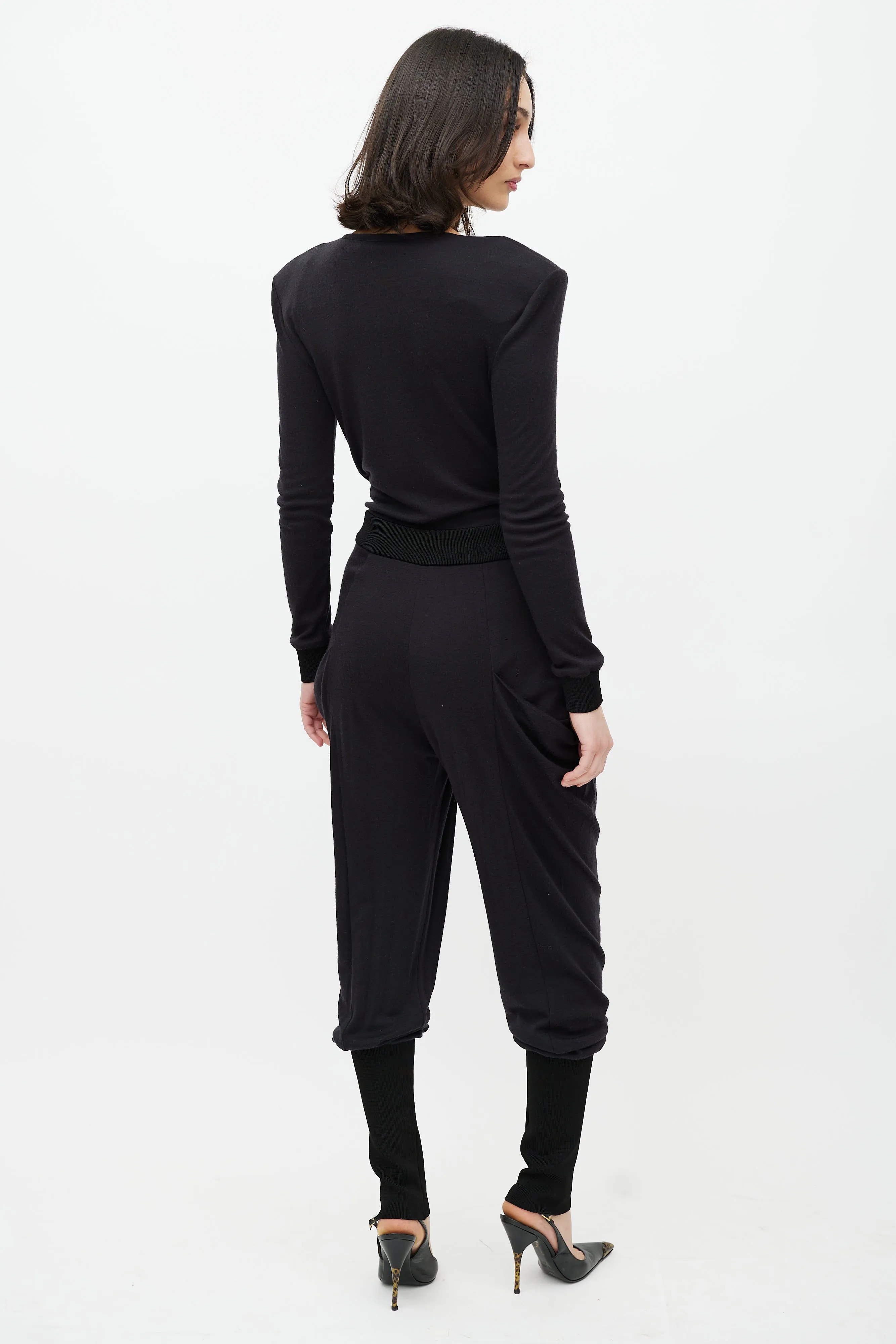 Black & Gold Wool Jumpsuit