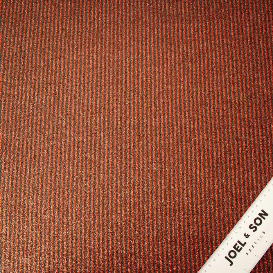 Black & Red Striped Metallic Liquid Lamé