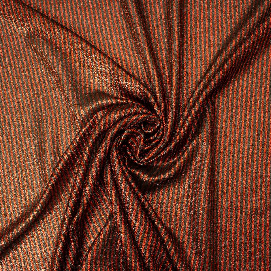 Black & Red Striped Metallic Liquid Lamé