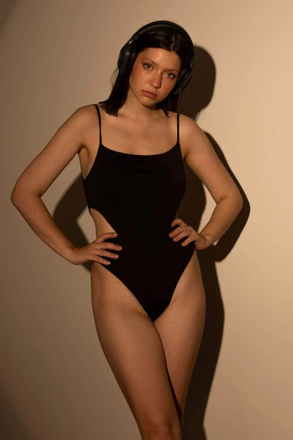 Black Extra Deep Strap Bodysuit