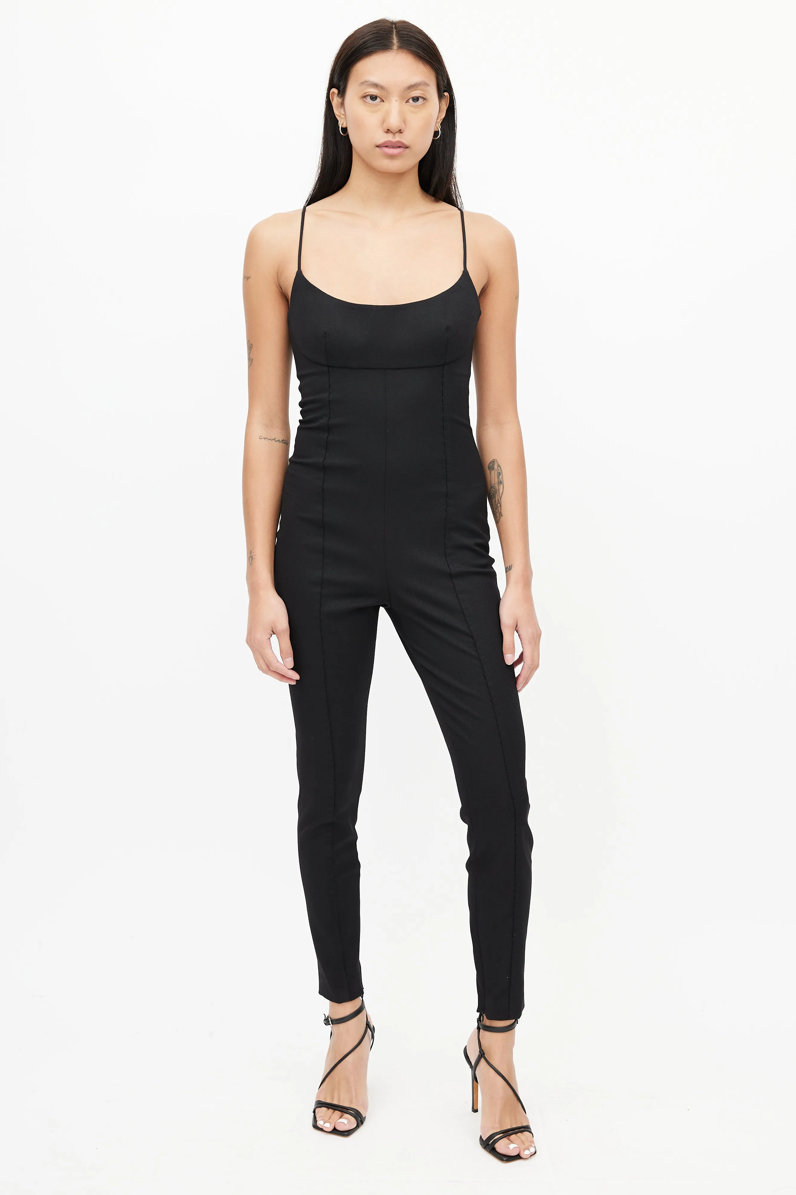 Black Sleeveless Fitted Jumpsuit