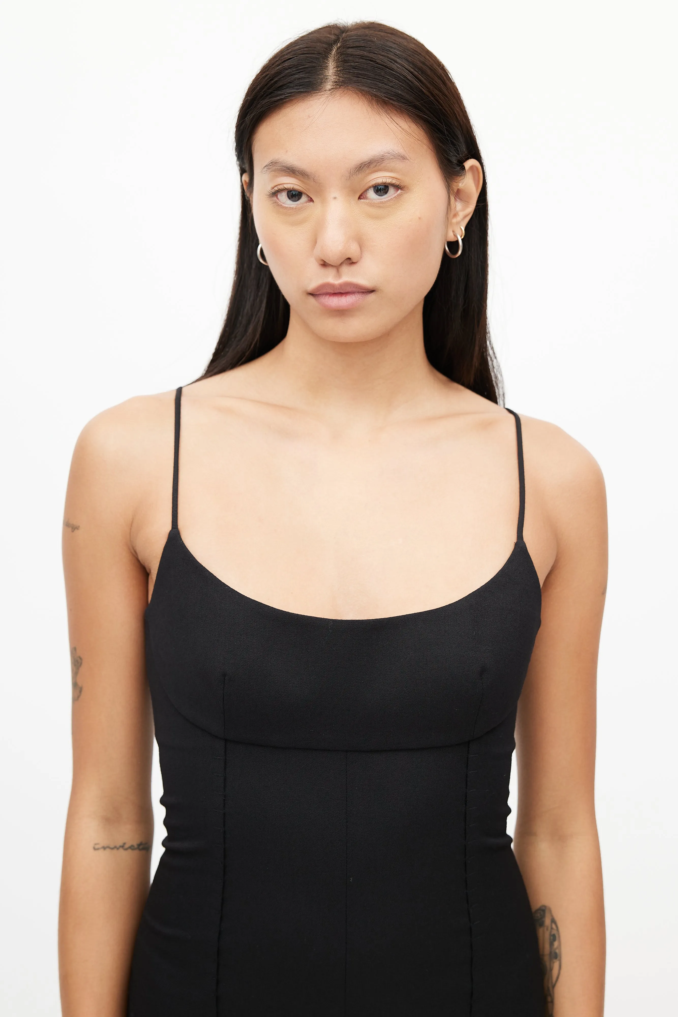 Black Sleeveless Fitted Jumpsuit