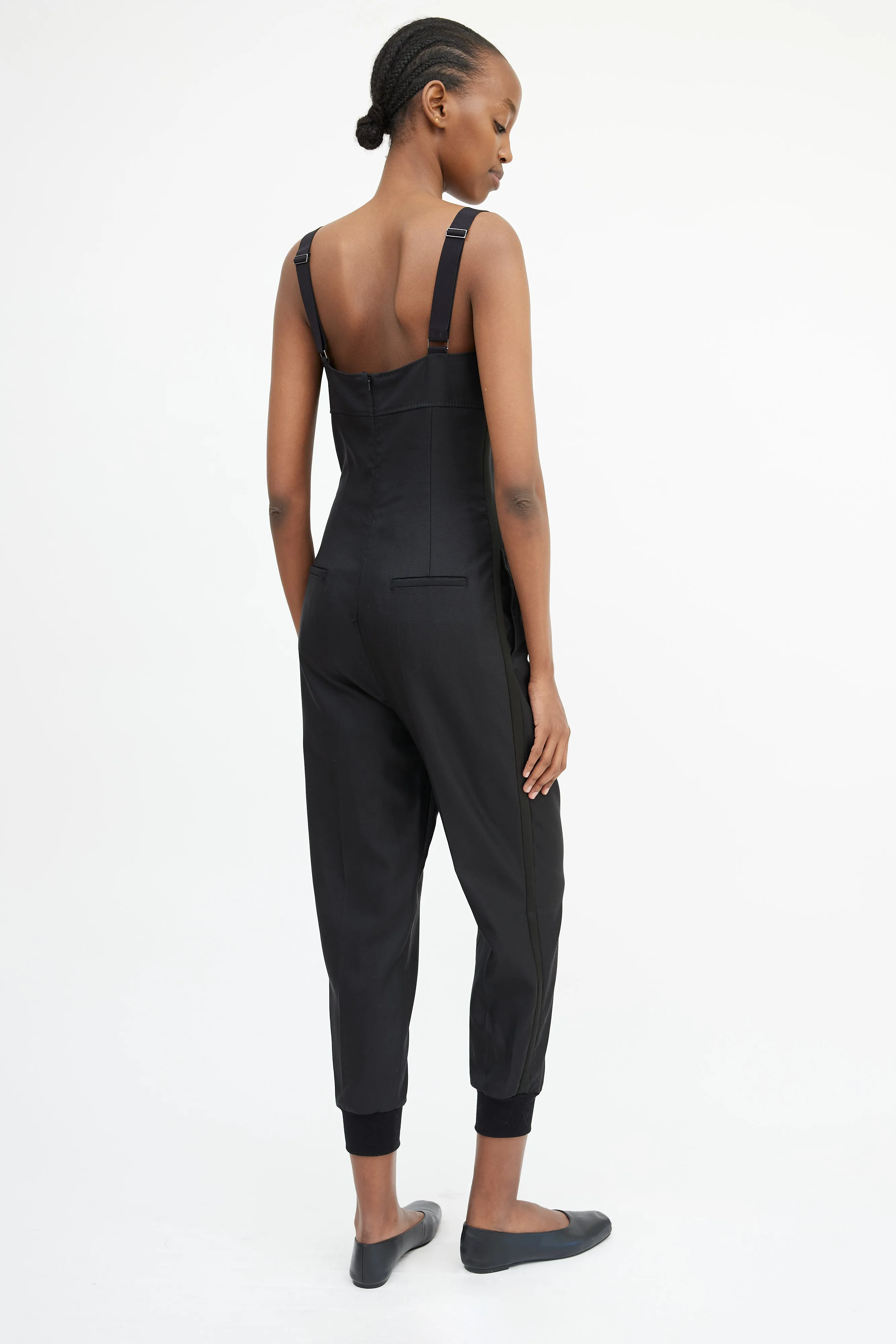 Black Tapered Sleeveless Jumpsuit