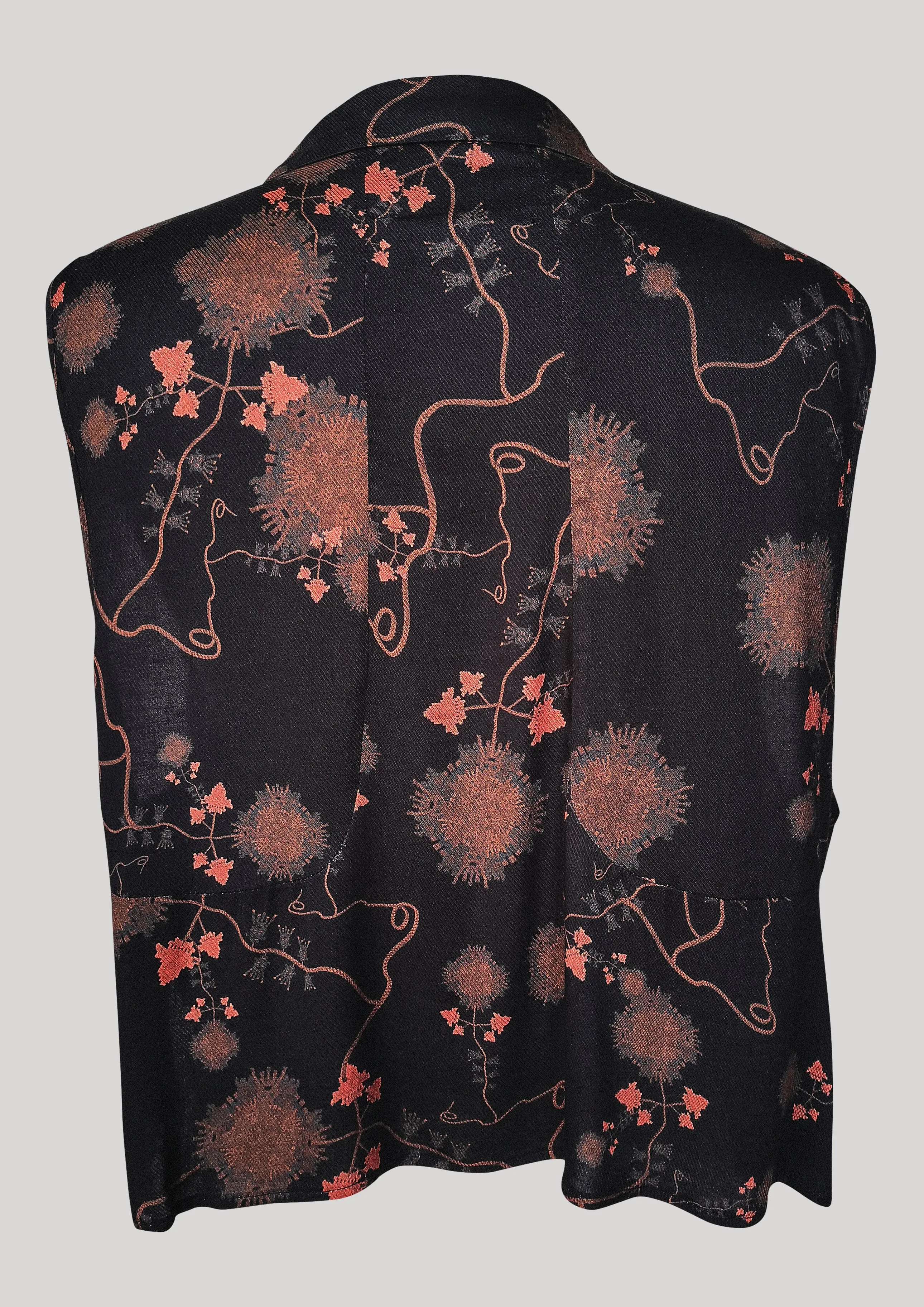 BLOUSE SHORT SLEEVELESS - RAYON print black/rust