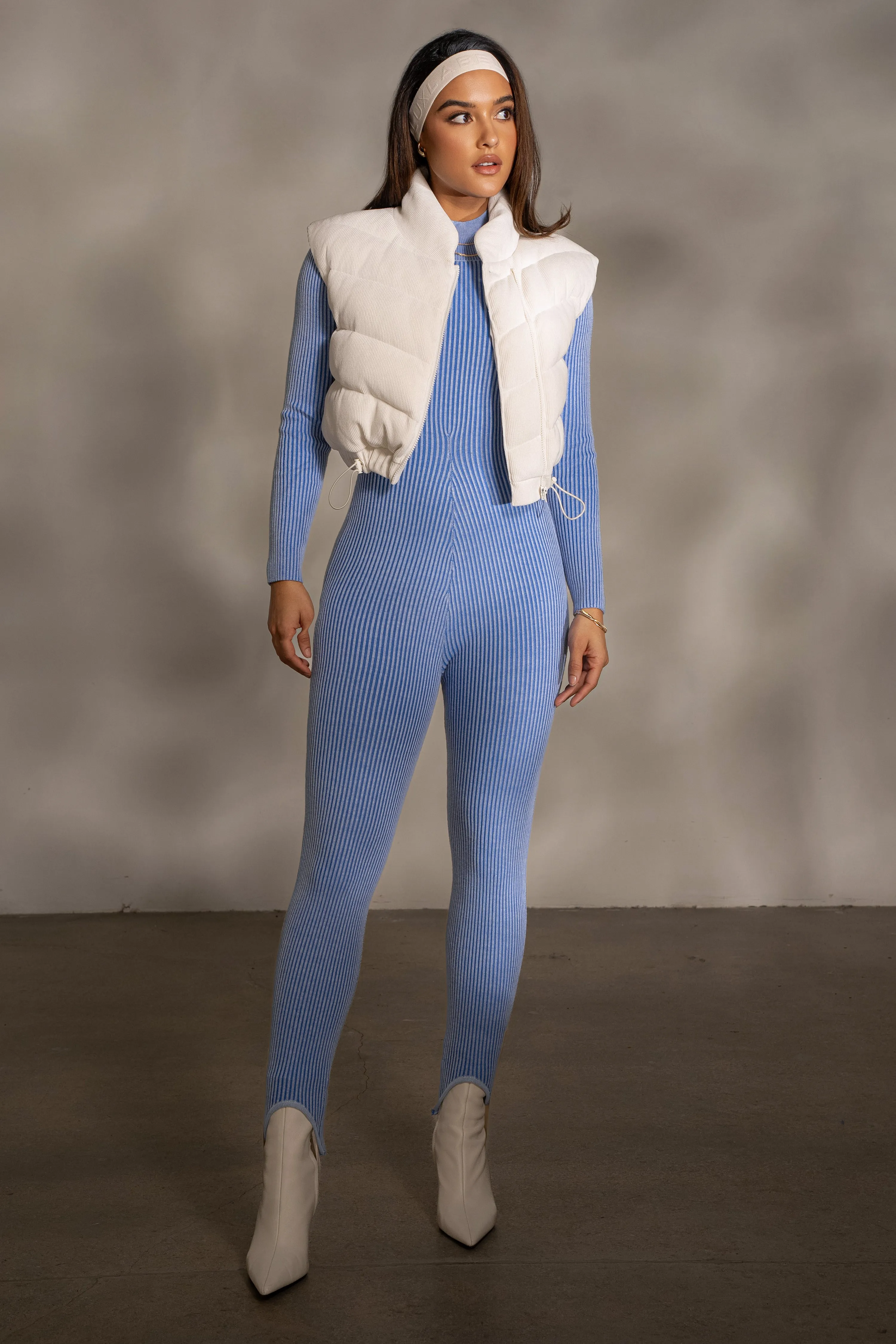 Blue In Control Stirrup Jumpsuit