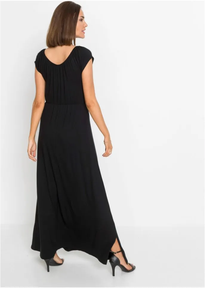 Bodyflirt ruffle maxi dress, black
