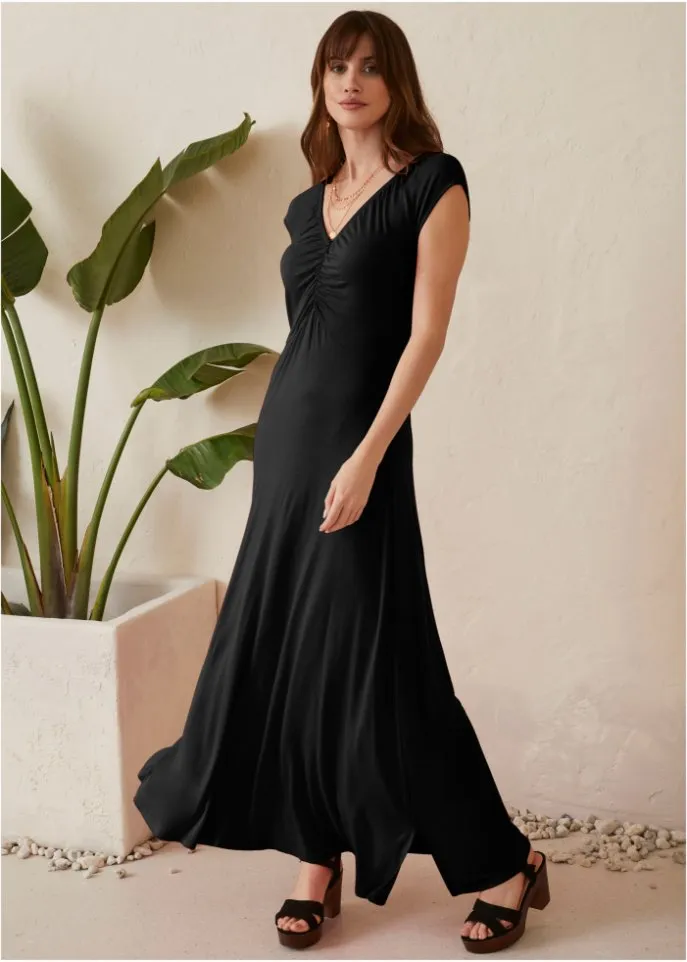 Bodyflirt ruffle maxi dress, black