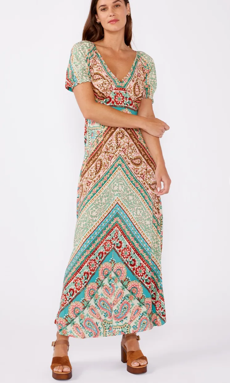 Bohemian V-Neck Maxi Dress