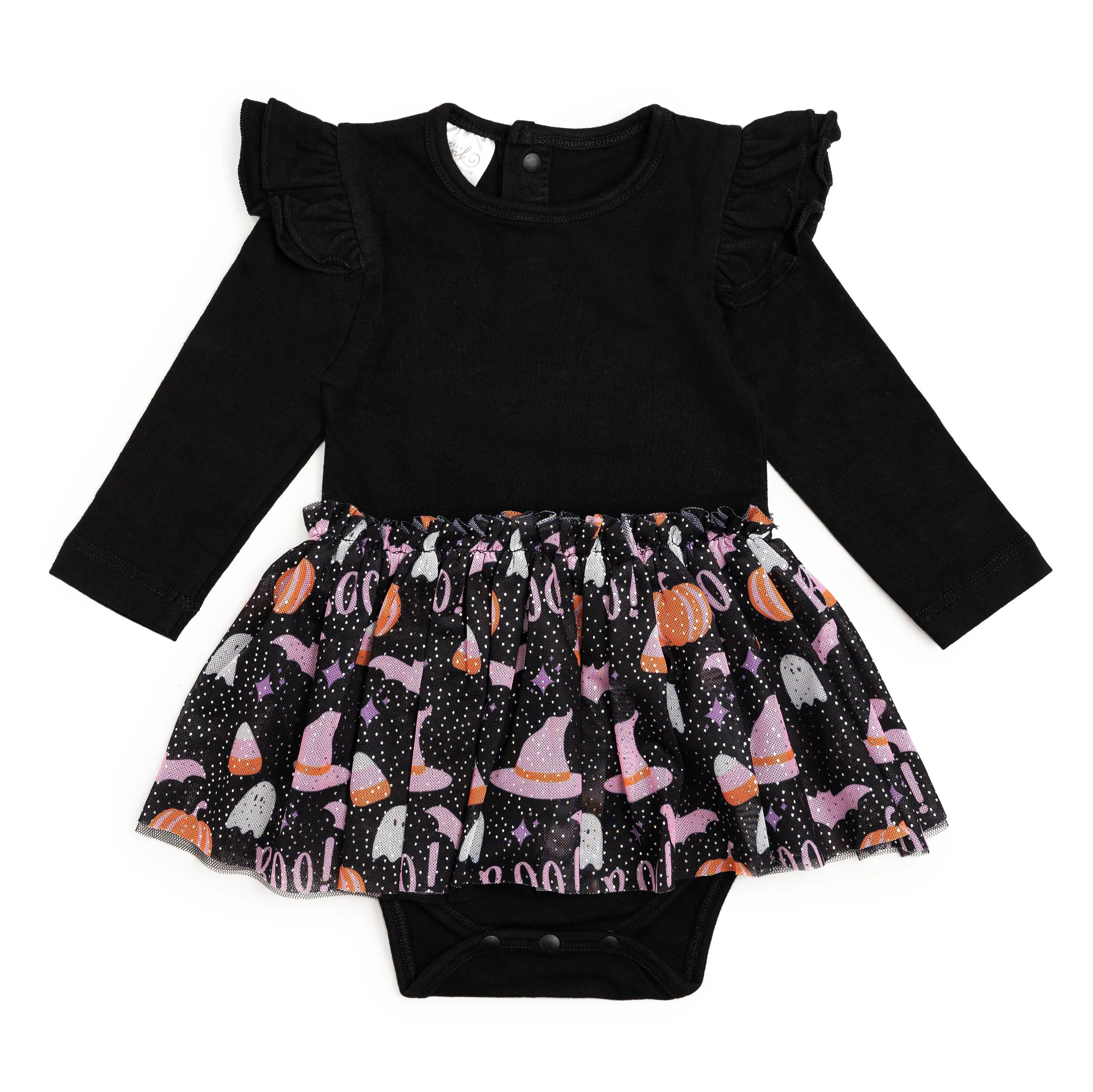 Boo Halloween Long Sleeve Tutu Bodysuit - Halloween Baby