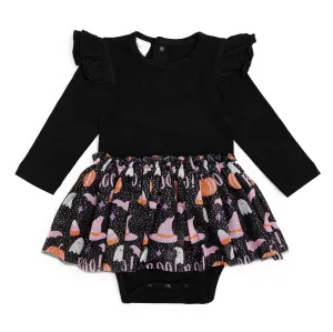 Boo Halloween Long Sleeve Tutu Bodysuit - Halloween Baby