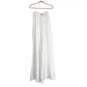 Bucket List White Gauze Strapless Twist Front Extra Wide Leg Jumpsuit NWT- Size M