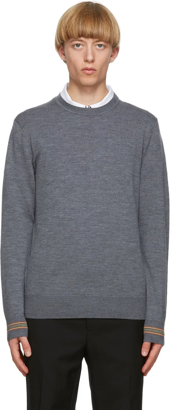 Burberry Grey Merino Icon Stripe Paradise Sweater