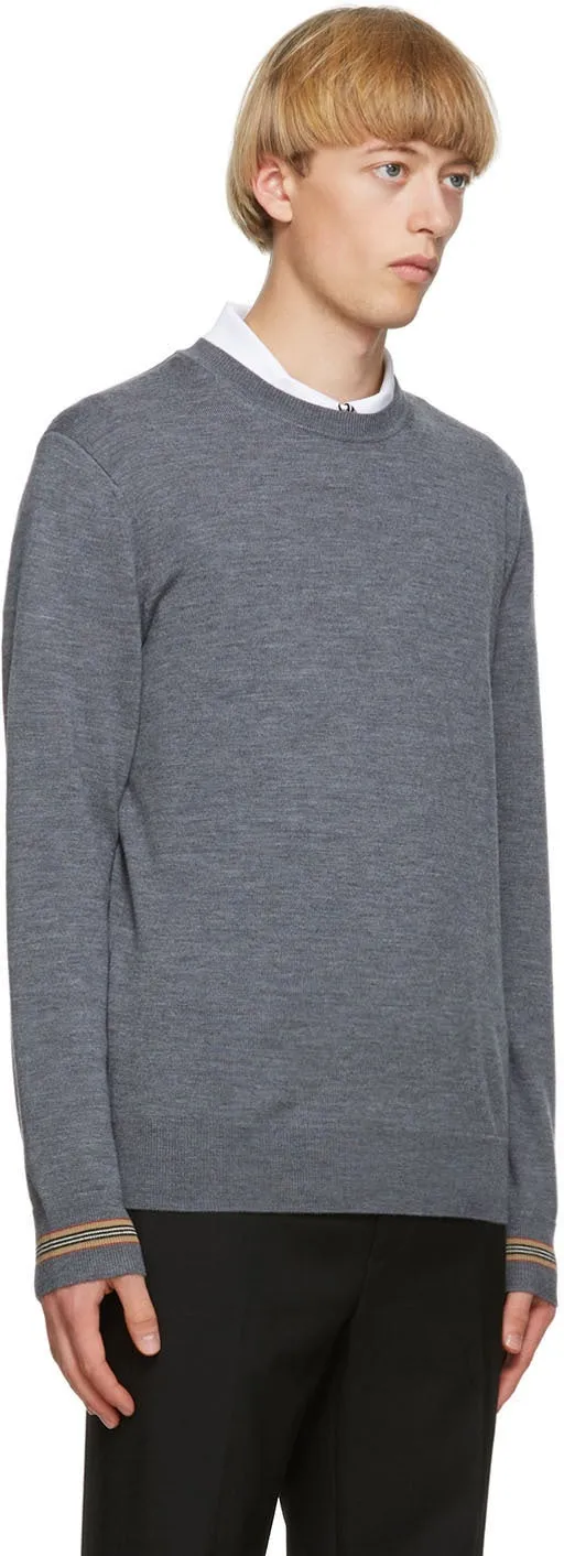 Burberry Grey Merino Icon Stripe Paradise Sweater