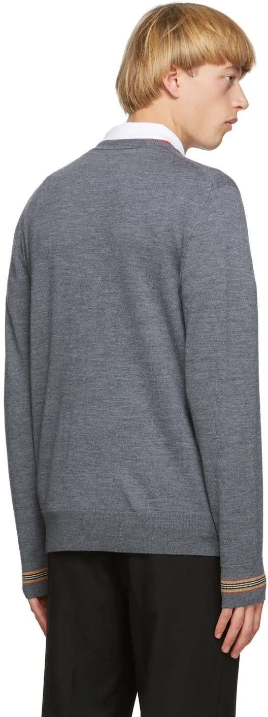 Burberry Grey Merino Icon Stripe Paradise Sweater