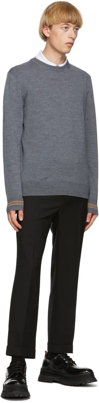 Burberry Grey Merino Icon Stripe Paradise Sweater