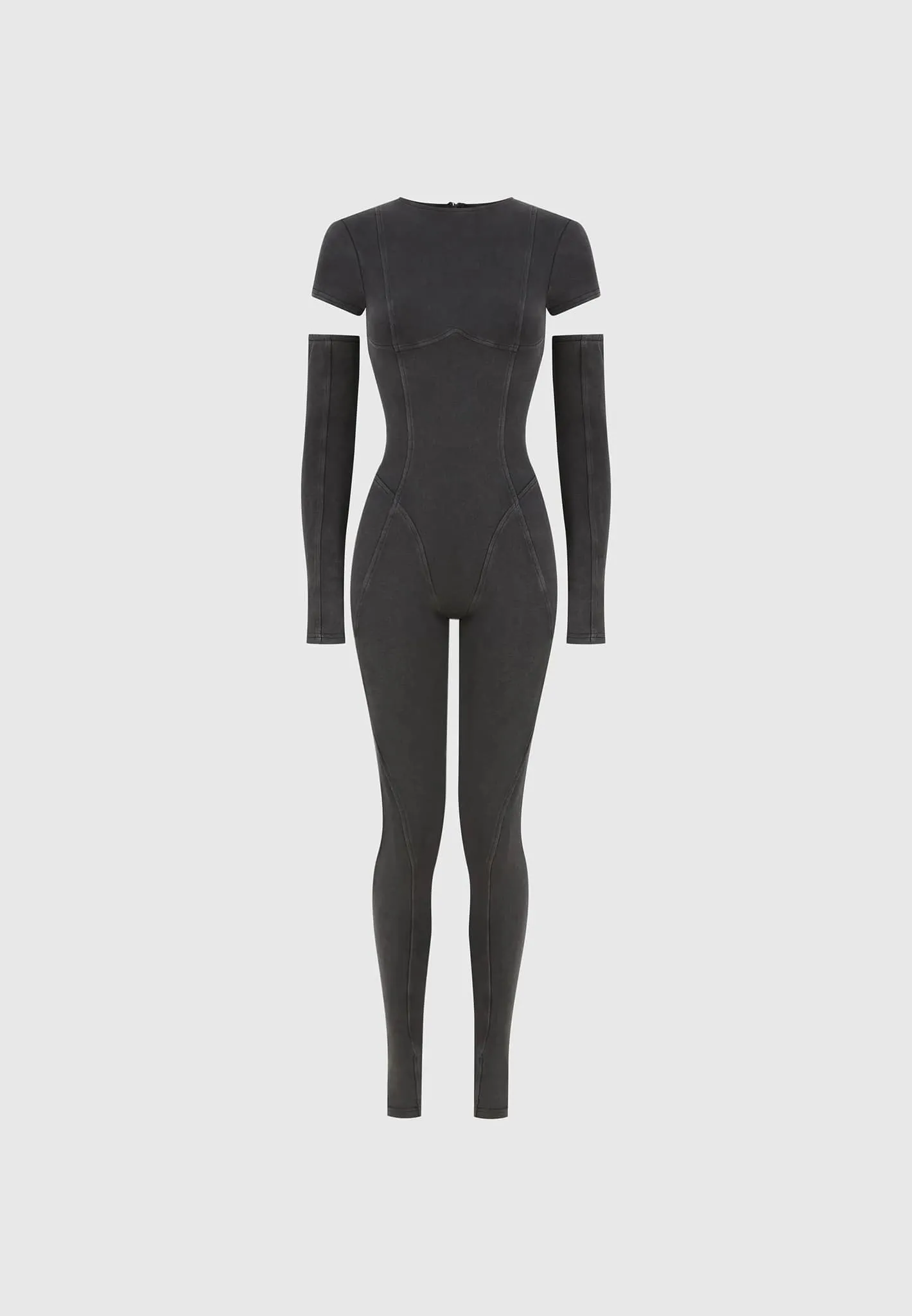 Cap Sleeve Contour Jumpsuit - Washed Grey