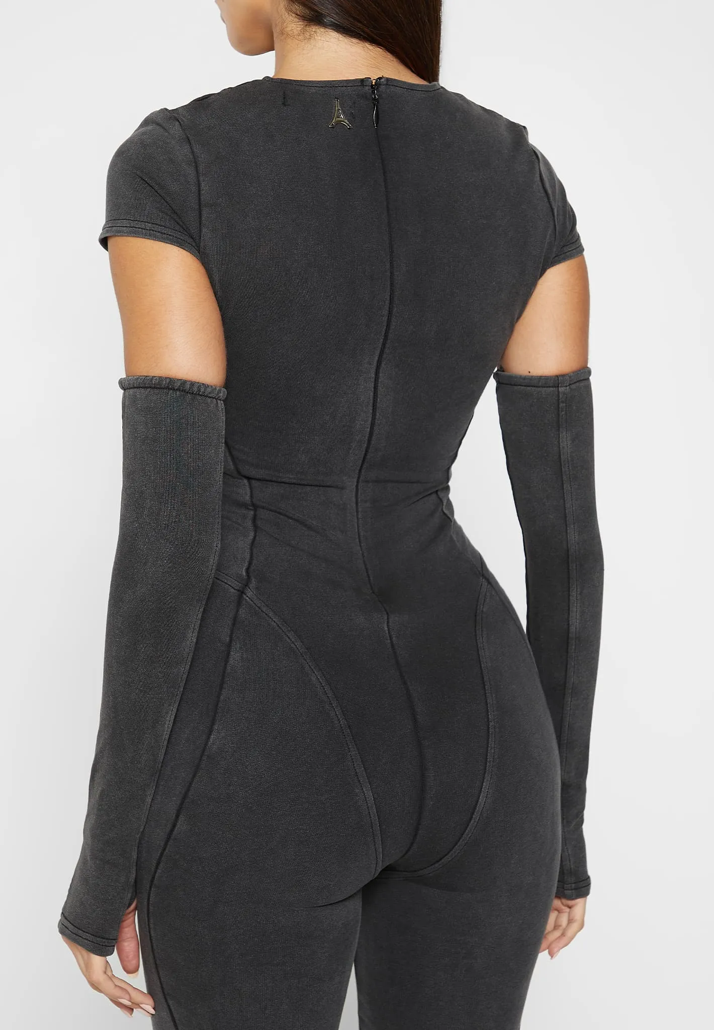 Cap Sleeve Contour Jumpsuit - Washed Grey