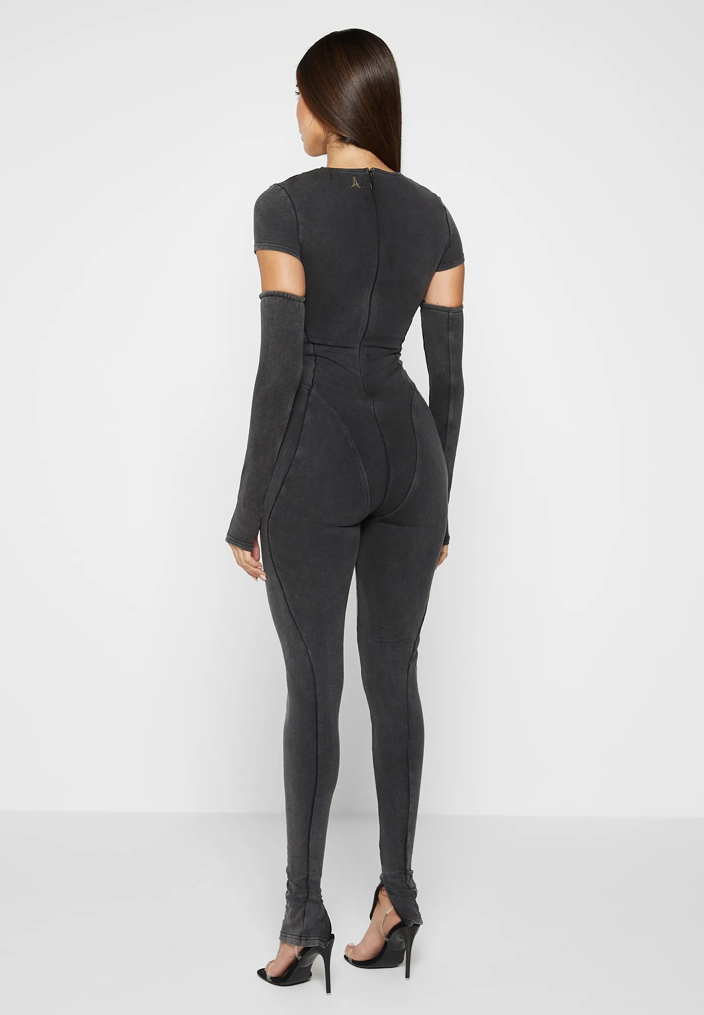 Cap Sleeve Contour Jumpsuit - Washed Grey