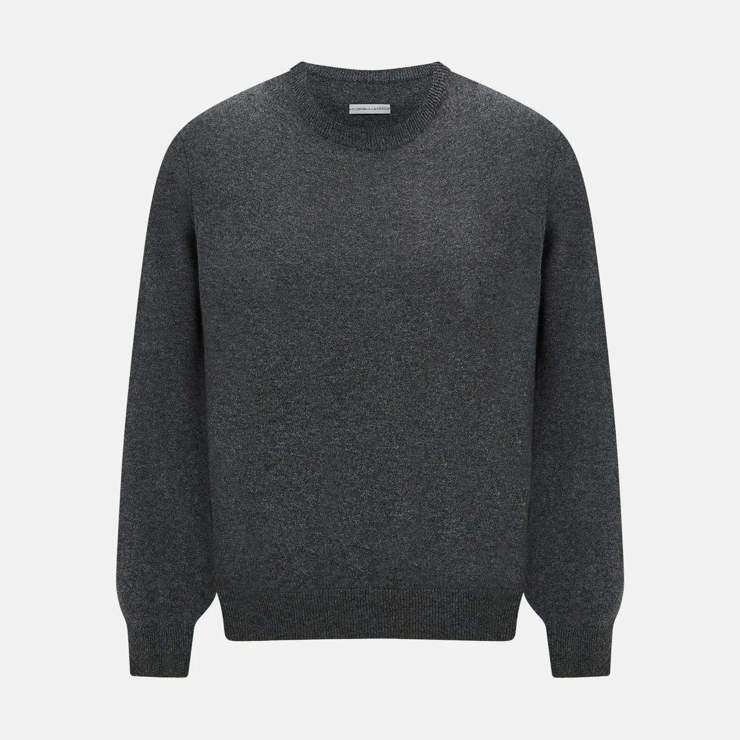 Charcoal Grey Cashmere Round Neck Jumper