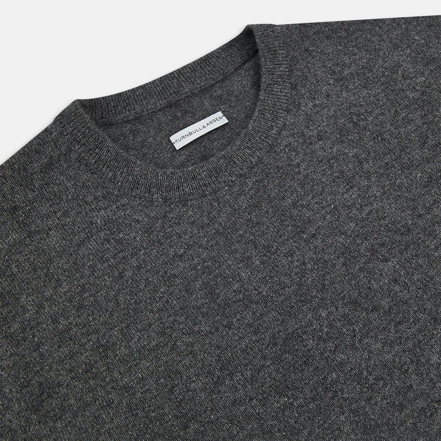 Charcoal Grey Cashmere Round Neck Jumper